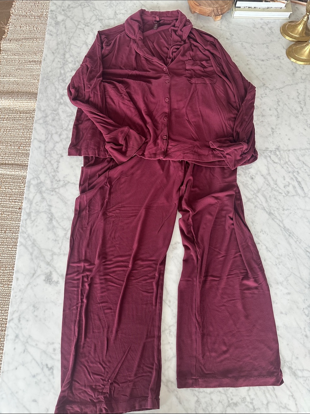 SKIMS 2 Piece Ribbed Pajama Set